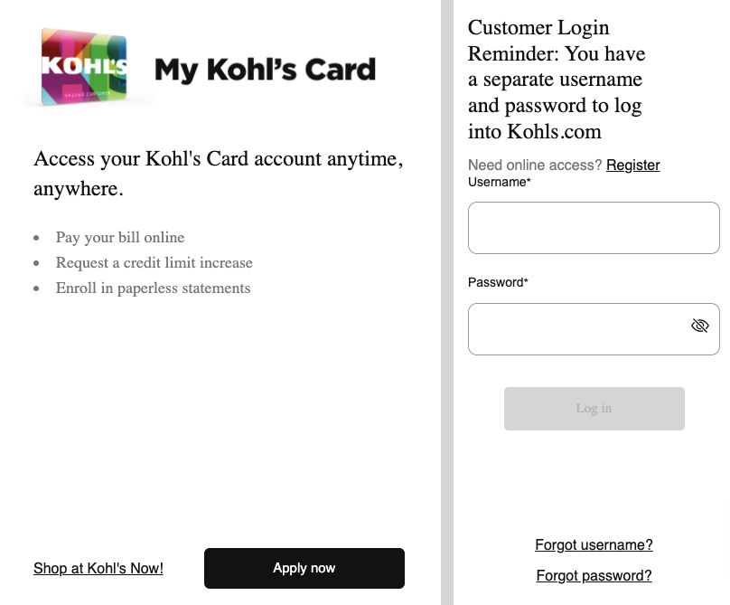 kohl credit card activation